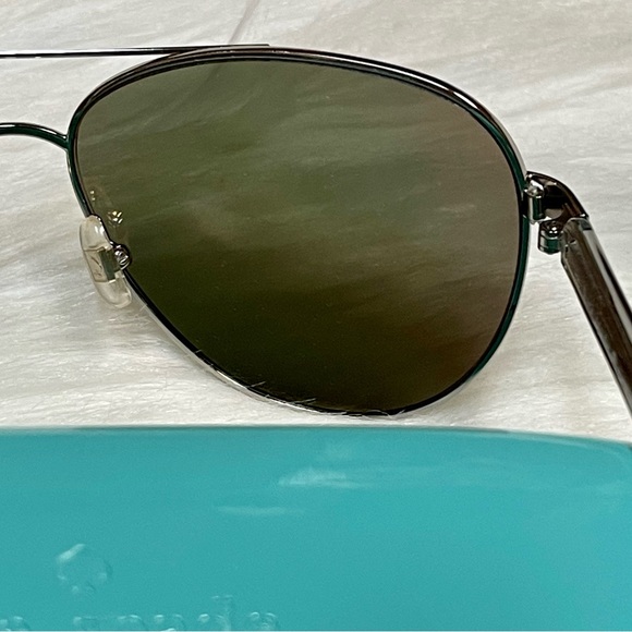 KATE SPADE ♠️ AVIATOR SILVER FRAME SUNGLASSES NEW IN ORIGINAL BOX - Picture 8 of 16